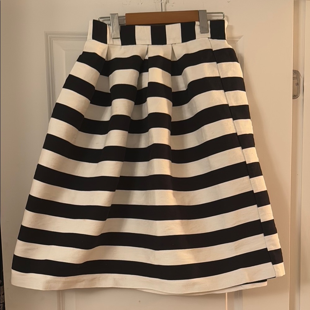 Black and White Striped Skirt